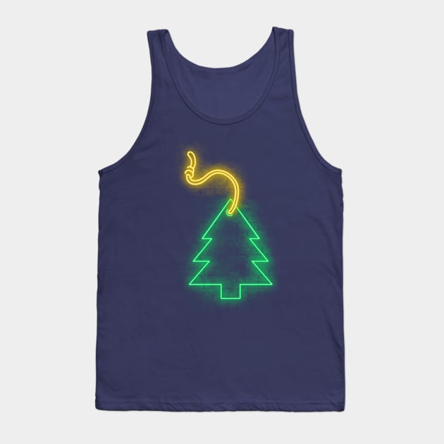 Neon green tree Tank Top by Cromanart